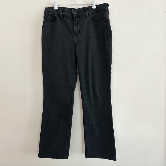 NYDJ Marilyn Straight Jeans Midrise Lift X Tuck Technology Size 12P Black - Picture 1 of 8